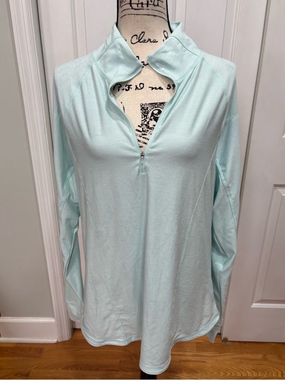 Old Navy Active XXL Women's Light Mint 1/4 Zip-Front Long Sleeve Top NWOT